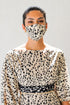 Maschera per il viso reversibile in seta "ghepardo delle nevi".